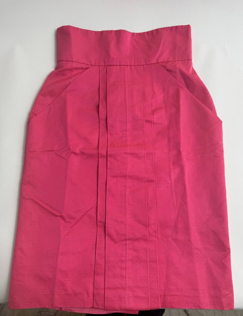 Martin Grant Paris NWT Structured A-Line Skirt – Hot Pink Silk Blend – Size S